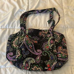 Vera Bradley Black Multicolor Paisley Shoulder Bag